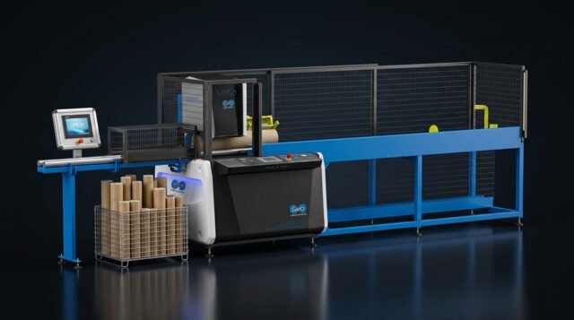 Automatic core cutting line, full view